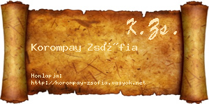 Korompay Zsófia névjegykártya