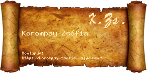 Korompay Zsófia névjegykártya